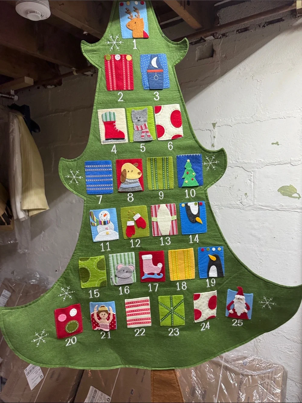 Pottery Barn Kids Festive Green Felt Christmas Tree Advent Calendar